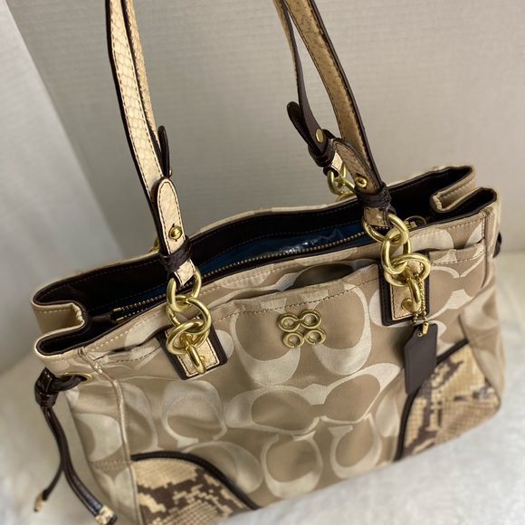 Coach Colette Sateen Carryall Pale/khaki/natural Bag - Picture 12 of 16